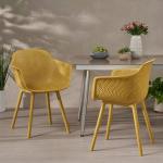 Davina Outdoor Dining Chair (Set of 2), Yellow