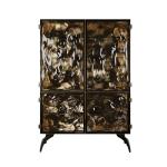 Light luxury high-end dining side cabinet integrated storage cabinet against the wall villa luxury living room designer art