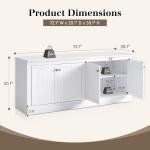 72" Farmhouse Sideboard Buffet Cabinet with Barn Doors, Storage Console Table with Adjustable Shelves, Coffee Bar/TV Stand