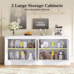 72" Farmhouse Sideboard Buffet Cabinet with Barn Doors, Storage Console Table with Adjustable Shelves, Coffee Bar/TV Stand