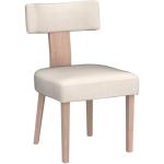 Dining Chair Set of Six, Rustic Linen Upholstered Curved Back Kitchen Chairs with Footstool Included