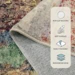 Lahome Modern Abstract Living Room Rug 8x10, Washable 8x10 Area Rugs for Bedroom Stain Resistant Non Slip, Large Red Soft Indoor Carpet for Dining Room Table Home Decor