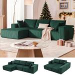 108” Modular Sectional Sofa, Cloud Sectional Couch with Deep Seat, Modern Modular L-Shape Sofa Couch with Chaise,Upholstered Boneless Couches for Living Room Bedroom (Green, Left Facing Chaise)