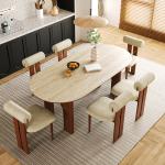 Round Wood Dining Table Chairs Center Living Room Modern Dining Table Desk Designer Terrace Mesas De Jantar Kitchen Furniture