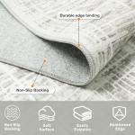 8x10 Area Rugs Washable Rug: Anti-Skid Abstract Modern Living Room Rug Soft Thin Carpets Indoor Floor Non-Shedding Carpet for Bedroom Dining Farmhouse Nursery Home Office (White Gray, 8'x10')