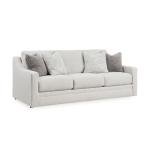 Signature Design by Ashley Maitelynn Contemporary Sofa with Accent Pillows, Reversible Cushions and Sloped Arms, Light Gray
