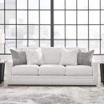 Signature Design by Ashley Maitelynn Contemporary Sofa with Accent Pillows, Reversible Cushions and Sloped Arms, Light Gray