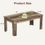 GarveeHome 63 in Dining Table for 4-6, Farmhouse Dinner for 4, Dinner Table, Kitchen with Large Tabletop, Rectangular Dining Room for Kitchen, Living Room, Retro Brown