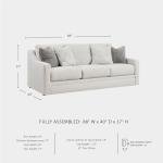 Signature Design by Ashley Maitelynn Contemporary Sofa with Accent Pillows, Reversible Cushions and Sloped Arms, Light Gray