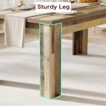 GarveeHome 63 in Dining Table for 4-6, Farmhouse Dinner for 4, Dinner Table, Kitchen with Large Tabletop, Rectangular Dining Room for Kitchen, Living Room, Retro Brown