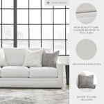 Signature Design by Ashley Maitelynn Contemporary Sofa with Accent Pillows, Reversible Cushions and Sloped Arms, Light Gray