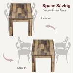 GarveeHome 63 in Dining Table for 4-6, Farmhouse Dinner for 4, Dinner Table, Kitchen with Large Tabletop, Rectangular Dining Room for Kitchen, Living Room, Retro Brown