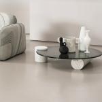 Light luxury living room marble round coffee table modern simple round table