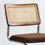 Brown Rattan Dining Chairs Set of 2, Wooden Mid-Century Modern Kitchen Chairs, Mesh Back Cane Dining Room Chairs, Cesca Chair wi