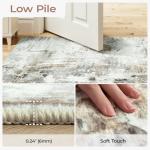 Carpelux 8x10 Area Rugs for Living Room, Abstract Neutral Large Washable Rug, Indoor Soft Non-Slip Floor Carpet for Bedroom Dining Room Home Decor, Brown/Grey