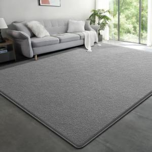 Large Modern Area Rugs for Living Room Bedroom, 6x9 Feet Grey Ultra Soft Solid Thickened Memory Foam Indoor Minimalist Carpets, Non-Slip Comfy Rugs for Boys Girls Nursery Kids Room Home Décor