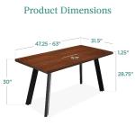 Best Choice Products Extendable Dining Table 47 to 63in Modern Large Expanding Kitchen Table up to 6 People w/Leaf Extension, 2 Locks, 132lb Capacity - Brown