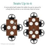 Best Choice Products Extendable Dining Table 47 to 63in Modern Large Expanding Kitchen Table up to 6 People w/Leaf Extension, 2 Locks, 132lb Capacity - Brown