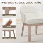 MALOL Dining Chairs Set of 2 with Lumbar Support,Fabric Upholstered Kitchen Chairs with Wooden Legs,Beige