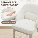 MALOL Dining Chairs Set of 2 with Lumbar Support,Fabric Upholstered Kitchen Chairs with Wooden Legs,Beige