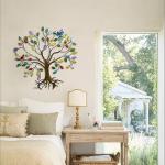VEWOSTAR Metal Wall Art for Living Room Home Decor Colorful Leaves Wall Sculpture Tree of Life Handcrafted Wall Decor Hangings for Outdoor Indoor(25.5" W * 24.8" H)