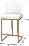 Bar Stools Set of 3, Counter Height Bar Stools for Kitchen Island,Creamy White & Gold Bar Stools with Back