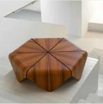 Handmade Modern Wooden Notebook Side Table Small Natural Wood Colored Bamboo Coffee Table