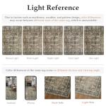 PureCozy Vintage Area Rug 9x12 Brown Washable Living Room Large Carpet Non Slip Bedroom Indoor Office Low Pile Traditional Distressed Retro Accent Rug for Dining Room