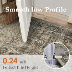 PureCozy Vintage Area Rug 9x12 Brown Washable Living Room Large Carpet Non Slip Bedroom Indoor Office Low Pile Traditional Distressed Retro Accent Rug for Dining Room