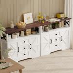Buffet Cabinet Sideboard Farmhouse 3 Drawers and 2 Doors, Wood Kitchen Table Wine Bar Storage Cabinet for Dining RoomBar w