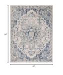 SAFAVIEH Area Rug 9x12 - Madison Collection - Large - Ivory & Grey, Boho Chic Distressed Medallion Design, Non-Shedding & Easy to Clean, Ideal for Living Room, Bedroom, Dining Space (MAD473C)