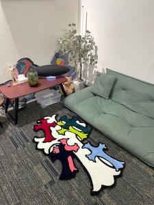 Trendy bedroom carpet irregular home light luxury creative bedside bedroom ins style floor mat