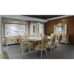 European Royal Luxury Wooden Dining Table Set 8 Chairs Household Furniture Dining Room Large Classic Wooden Dining Table