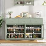 Buffet Cabinet with Storage, 55.1" Large Sideboard Buffet, Farmhouse Kitchen Cabinet with 3 Drawers and 4 Doors