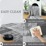 LOCHAS Rug for Living Room 6x9, Washable Soft Area Rugs for Bedroom, Abstract Carpet for Indoor Office Kids Dining Room Nursery Floor, Grey Geometric Vintage Home Decor, Non Slip, Pet Child Friendly