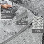 LOCHAS Rug for Living Room 6x9, Washable Soft Area Rugs for Bedroom, Abstract Carpet for Indoor Office Kids Dining Room Nursery Floor, Grey Geometric Vintage Home Decor, Non Slip, Pet Child Friendly