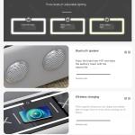 Linlamlim Modern Scientific Cloth Sectional Sofa Set with Chaise Lounge, Bluetooth Speakers, USB Charging Ports for Living Room