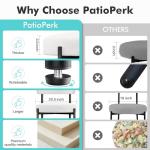 PatioPerk Boucle Dining Chairs Set of 4, White Mid Century Morden Chair with Curved Backrest, Round Upholstered Sherpa with Metal Legs, Suitable for Various Kitchen Styles