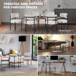 PatioPerk Boucle Dining Chairs Set of 4, White Mid Century Morden Chair with Curved Backrest, Round Upholstered Sherpa with Metal Legs, Suitable for Various Kitchen Styles