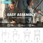 PatioPerk Boucle Dining Chairs Set of 4, White Mid Century Morden Chair with Curved Backrest, Round Upholstered Sherpa with Metal Legs, Suitable for Various Kitchen Styles