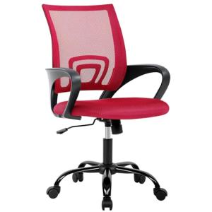 BestOffice Office Chair Ergonomic Cheap Desk Chair Mesh Computer Chair Lumbar Support Modern Executive Adjustable Stool Rolling Swivel Chair for Back Pain (Red)