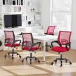 BestOffice Office Chair Ergonomic Cheap Desk Chair Mesh Computer Chair Lumbar Support Modern Executive Adjustable Stool Rolling Swivel Chair for Back Pain (Red)