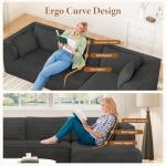 Vesgantti 106" Cloud Couch with Chaise, Deep Seat Fluffy Modular Sectional Sofa Corduroy Memory Foam Boneless Couches for Living Room Bedroom, No Assembly Required (Grey, Right-Facing Chaise)