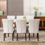 COLAMY Upholstered Dining Chairs Set of 4, Parsons Style Linen Beige Accent Chairs with High Back, for Round Kitchen Table or Small Dining Room – Comfortable & Stylish