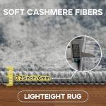 8x10 Area Rugs for Living Room Rug Washable: Modern Large Rug for Dining Room Bedroom Carpet Non Slip 8 by 10 Indoor Abstract Nursery Home Office Blue Grey