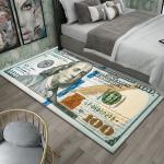 Colorful Creative Dollar Money Print Carpet Mat Rug Large Area Bedroom Entryway Non-Slip Stain Resistant Home Decoration