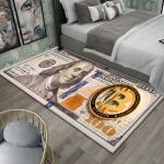 Colorful Creative Dollar Money Print Carpet Mat Rug Large Area Bedroom Entryway Non-Slip Stain Resistant Home Decoration