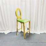 New Backrest Synthetic Leather Brass Metal Upholstered bar Stool High Chair Table Set Suppliers Luxury Club Silla bar