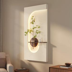 3D Textured LED Neutral Wall Art Decor for Living Room, Large Modern Minimalist Beige Sandstone Vertical Artwork for Walls, Cozy Home Lighted Wall Decor for Hallway, Dining Room, Bedroom, Office