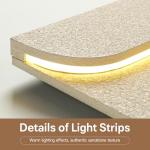 3D Textured LED Neutral Wall Art Decor for Living Room, Large Modern Minimalist Beige Sandstone Vertical Artwork for Walls, Cozy Home Lighted Wall Decor for Hallway, Dining Room, Bedroom, Office